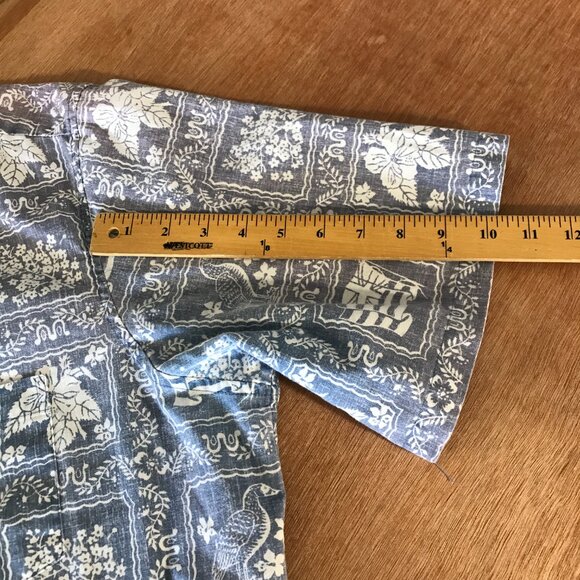 Reyn Spooner Classic Fit Hawaiian Shirt Men XXL Blue Hawaiian Flag Button Down - Picture 9 of 14